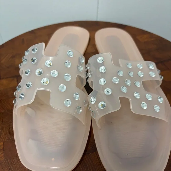 Chinese Laundry Charli light pink vinyl Jelly Sandals Size 11 - Picture 3 of 8